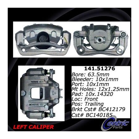 Centric Semi-Loaded Brake Caliper, Parts, 141.51276 141.51276